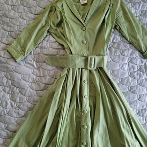 Heart of Haute house dress in Celery green